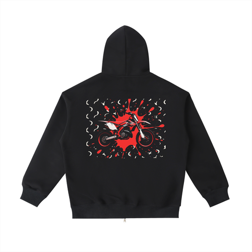 Dirt bike Heavyweight Zip Up Pocket Hoodie