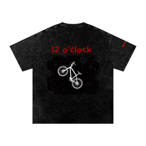12 O'clock Snow Washed Oversized Cotton T-Shirt