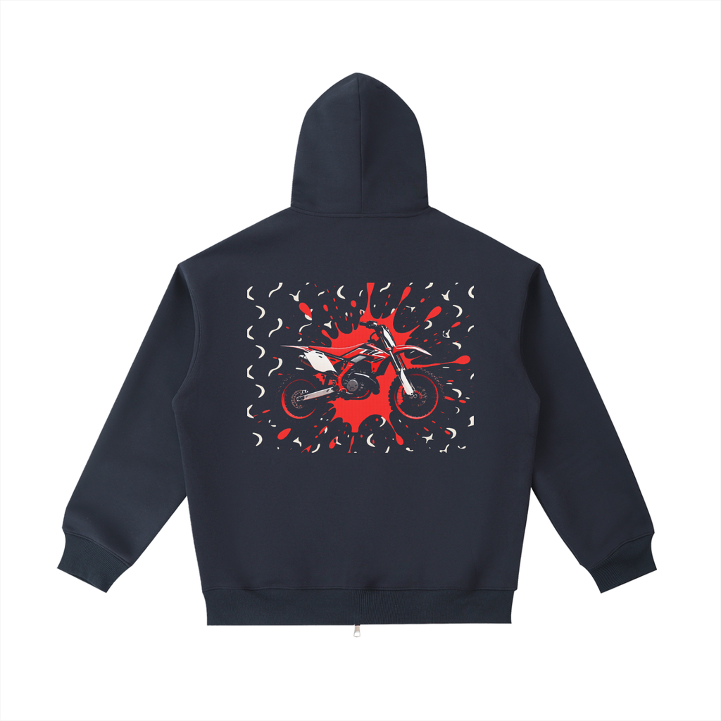 Dirt bike Heavyweight Zip Up Pocket Hoodie
